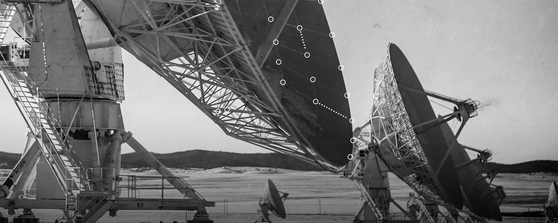 a row of large size radars