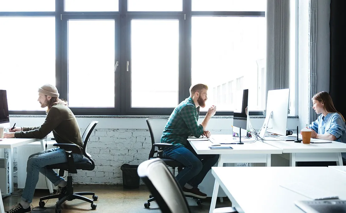Remote Developers in an office