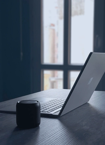 a laptop on a desk