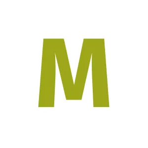 A green letter M