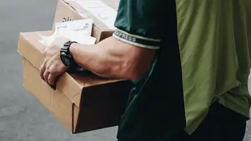 A person delivering packages