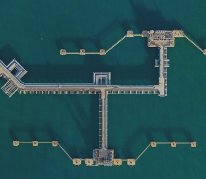 An aerial view on a port