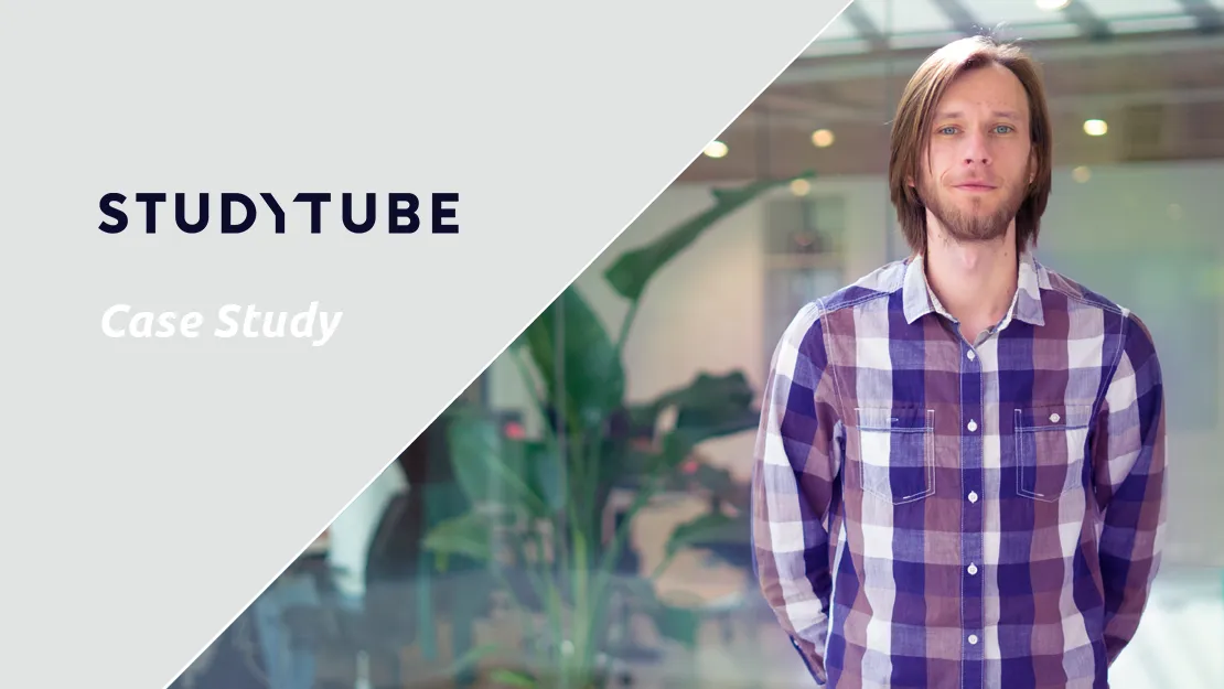 A young man and a text Case Study Remote Development Office for Dutch E-Learning Company Studytube
