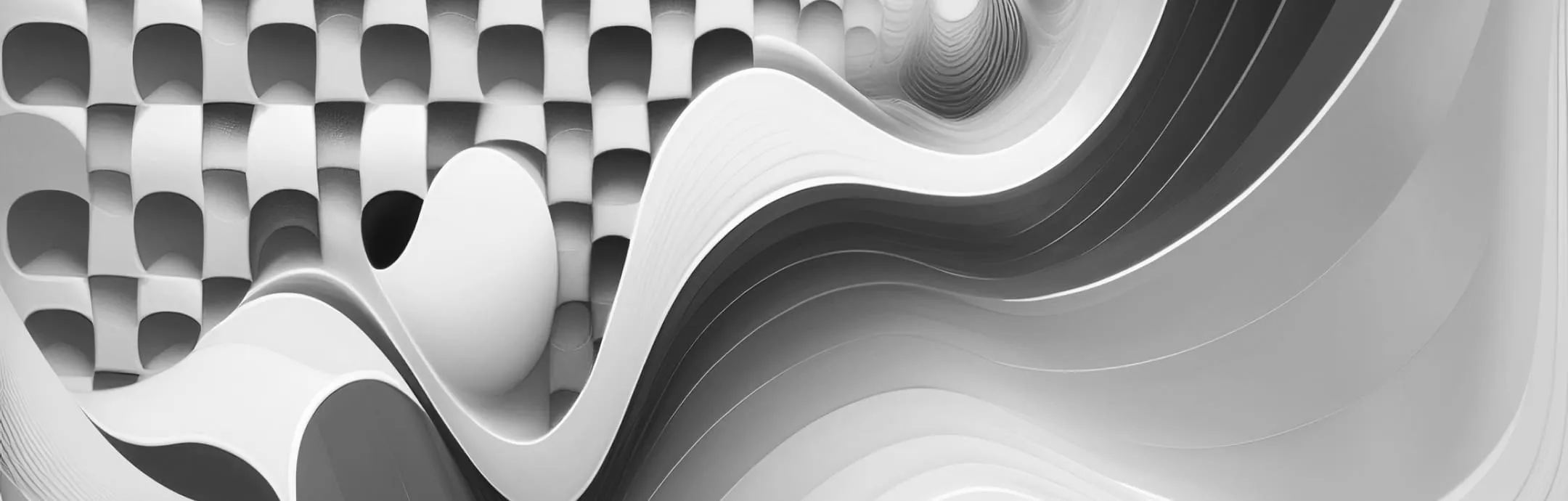 Light gray abstract waves as one of the trends in digital retail