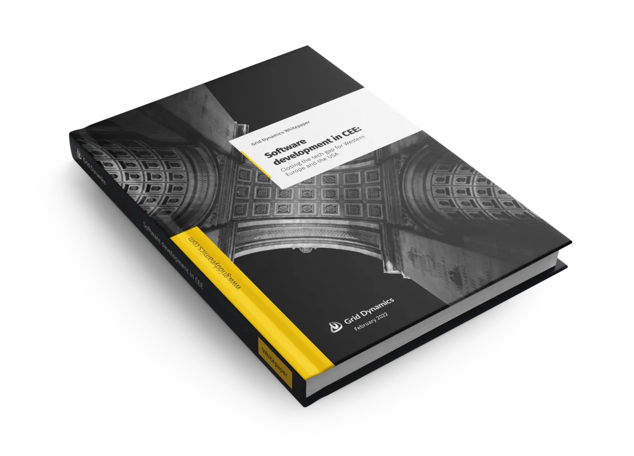 A black book with the title Software development in CEE