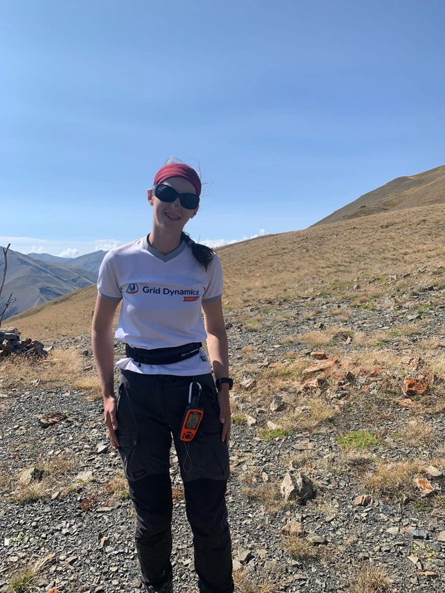 A person on the mountain