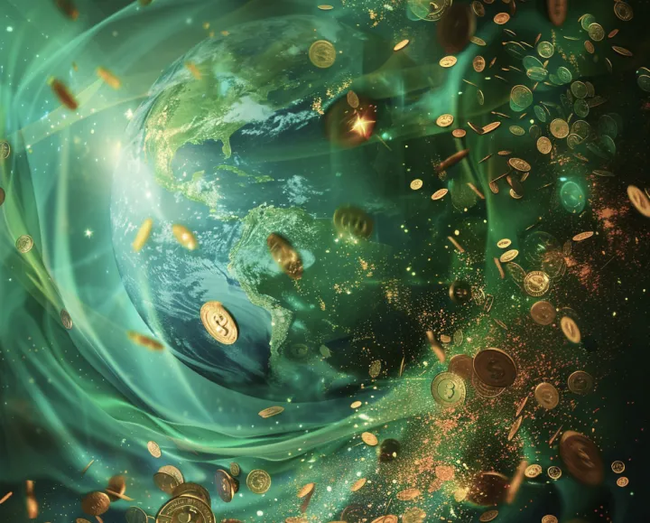 Vortex of golden coins