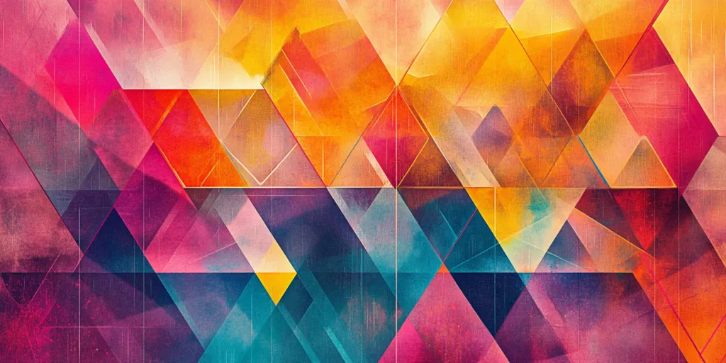 Abstract pink and orange geometric design