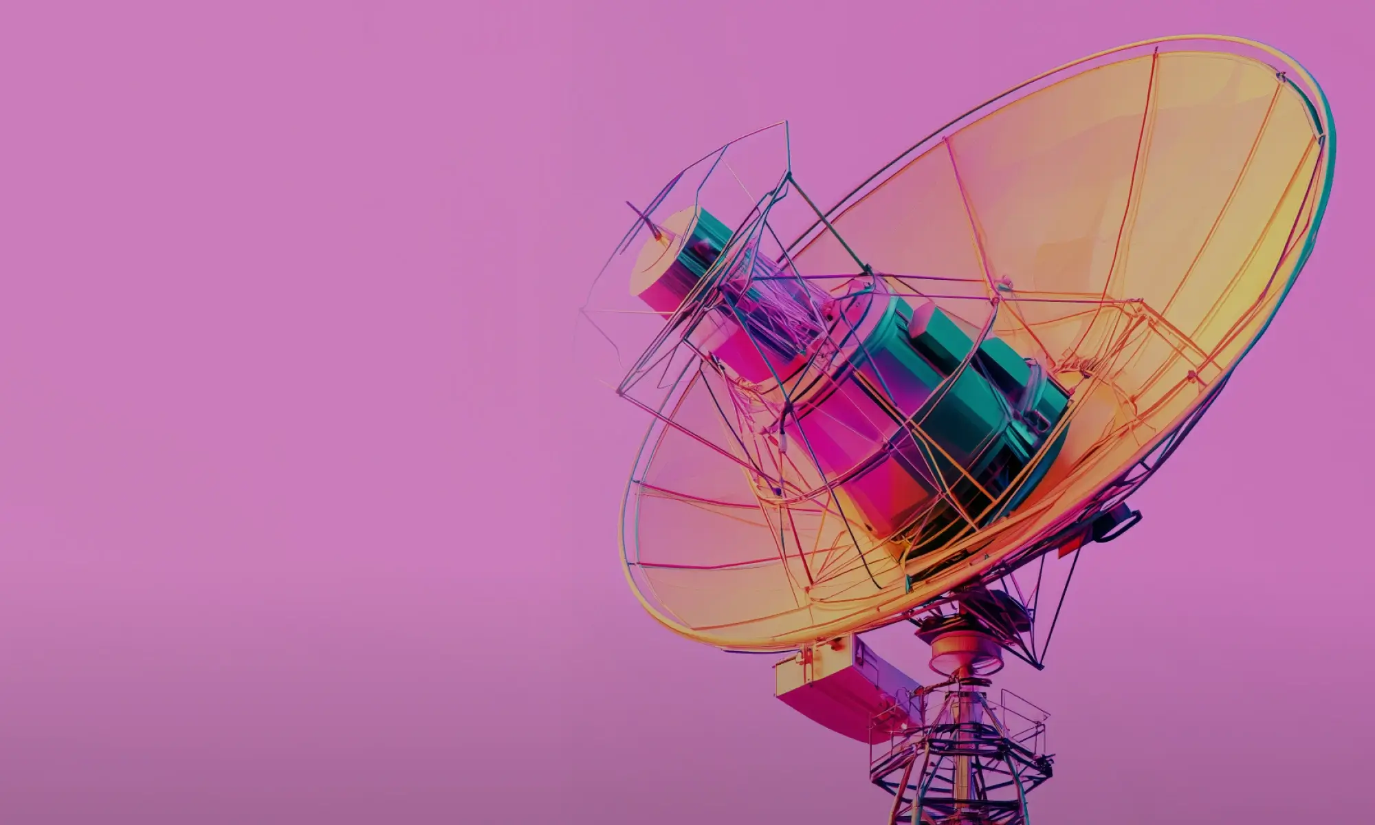 Satellite dish with vibrant colors